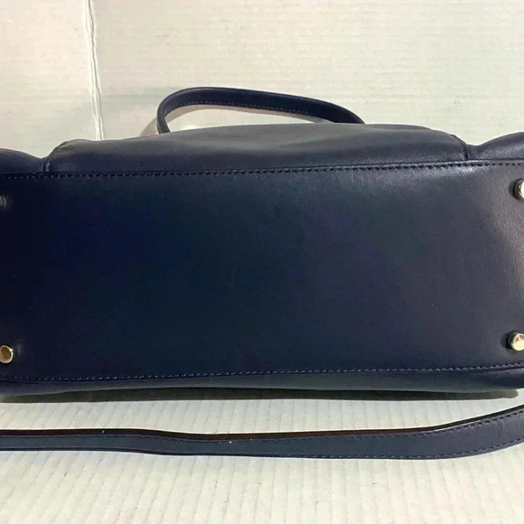 Kate spade navy blue leather satchel handbag - Picture 3 of 11